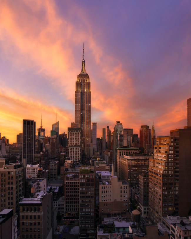 Sunset over Manhattan, New York